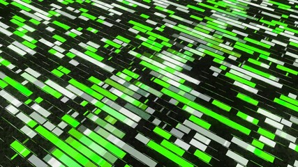 Poster - Moving colorful stripes and squares, high tech background, seamless loop. Animation. Visualization of data transmission, online digital world.