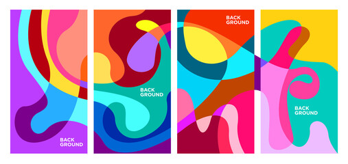 Aufkleber - Vector Colorful Abstract Geometric and Liquid Background