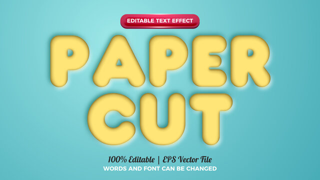 paper cutout text style effect editable