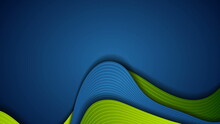 Bright Blue Green Background With Lines And Waves