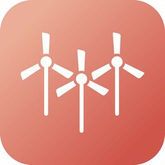 Poster - Unique Multiple Windmills Vector Glyph Icon