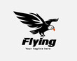 silhouette eagle falcon hawk flying logo template illustration inspiration