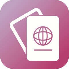 Sticker - Unique Passport Vector Glyph Icon