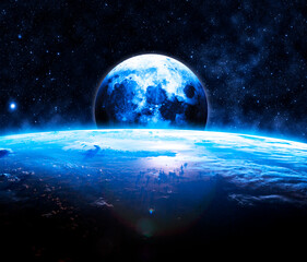 Wall Mural - earth view - elements of this image furnished by nasa