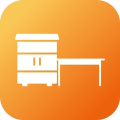 Poster - Unique Table with Shelves Vector Glyph Icon