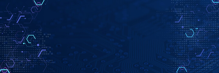 Aufkleber - Circuit board background. Processor and chip, engineering and tech, motherboard and computer design.