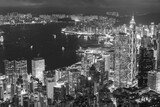 Fototapeta Nowy Jork - Victoria Harbor of Hong Kong city at night