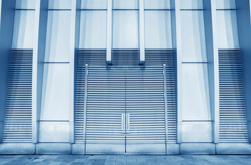 Poster - Futuristic metallic door or entrance of modern architecture