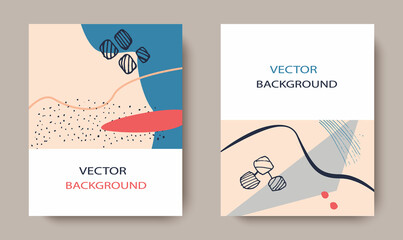Aufkleber - Creative universal art postcards with places to insert text.Fashionable graphic design for banners, posters, covers,headlines, greetings, invitations