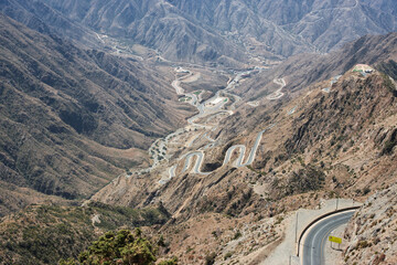 Canvas Print - The canyon of Asir region, the view from the viewpoint, Saudi Arabia