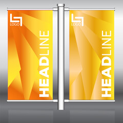 street lamp post advertising banner template