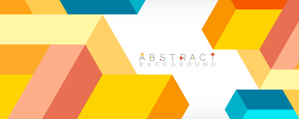 Abstract background. 3d cubes, cubic elements and blocks. Techno or business concept for wallpaper, banner, background, landing page
