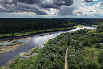 Wall Mural - Daugava river next to Kraslava city, eastern Latvia.