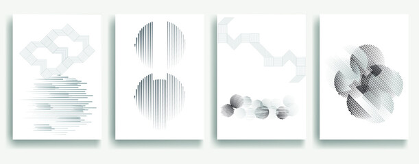 Poster - modern minimal posters . vector design composition with various geometric shapes . abstract contempo