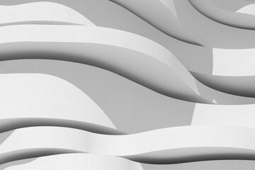 Fototapete - Abstract white circular architecture, Concave and convex, Curve building. 3d rendering.