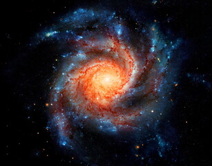 Wall Mural - 3d rendering deep space, abstract blue background,High definition Universe field  with stars, nebula and galaxy