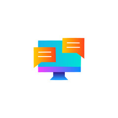 Poster - Online Discussion icon  in gradient color style, isolated on white background 