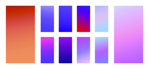 Poster - Simple modern color cover design. Set of abstract gradients textures. Background for banner, flyer, business card, poster, wallpaper, brochure, smartphone screen, mobile app.
