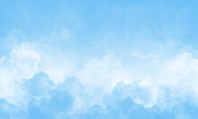 Sky With Beautiful Clouds. Cloud Background. Blue Cloud Texture Background. White Clouds On Blue Background