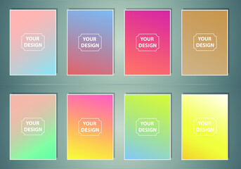 Poster - Abstract colorful vector blurred gradient backgrounds. Holographic template for your cover and design