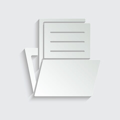 Poster -  Folder with documents icon vector