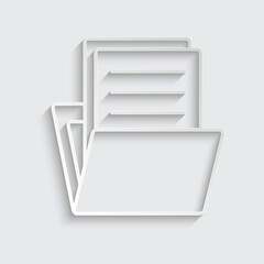 Poster -  Folder with documents icon vector