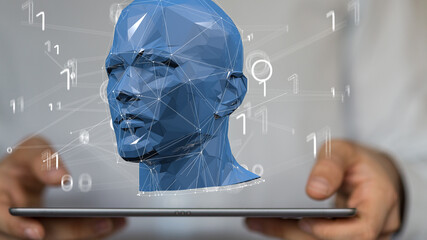 Poster - Human head with network plexus structure