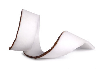 Wall Mural - slice of coconut curl isolated on white background.