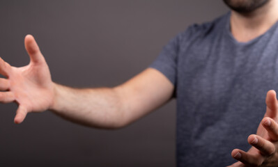 Poster - open hand presentation empty  with body