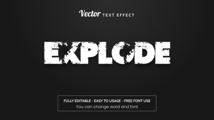editable explode text effect template