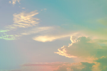 Wall Mural - dramatic sunset sky soft cloudy is gradient pastel, abstract sky background . image contain certain 