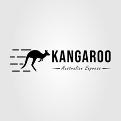 Wall Mural - australian kangaroo or australian shipping delivery logo vector illustration design