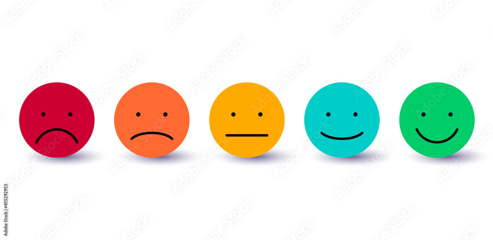 Vector horizontal mood tracker icon set of emotions Stock Vector ...