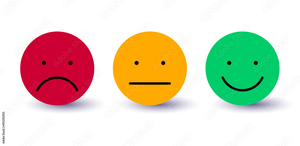 Vector horizontal mood tracker icon set of emotions Stock Vector ...