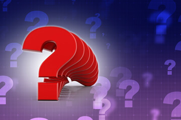 Poster - 3d rendering question mark 