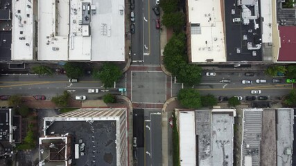 Poster - The top view footage of a square with cars