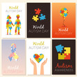 Banners for World Autism and attention deficit day, flat vector illustration.
