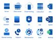 web hosting service icon set from colocation server VPN shared to CDN and SSL