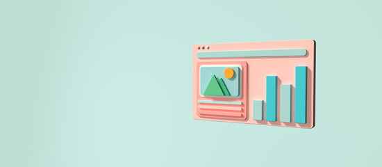 Poster - Interface of computer screen - 3D render