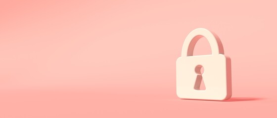 Poster - Security safety lock icon - 3D render