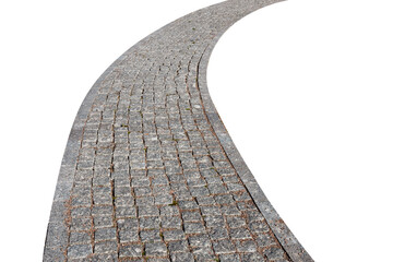 Poster - stone pavement road isolated on white background