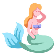 Wall Mural - mermaid icon