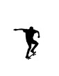 © Michael Lerch - Black silhouette of a skateboarder on a skateboard - white background