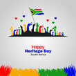 Heritage Day in South Africa. Public holiday celebrated on 24 September. Template for background, banner, card, poster. vector illustration.