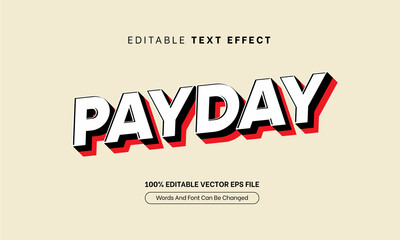 Wall Mural - Payday Retro Red Simple Editable Text Effect, Editable Font Style Theme