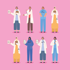 Wall Mural - six women doctors