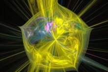 Abstract Fractal Background Yellow Black Art Illustration