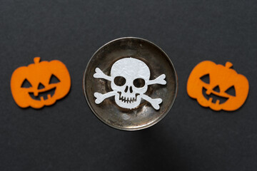 Poster - halloween skull and crossbones