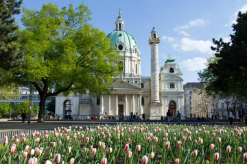 Wall Mural - The Karlskirche in Vienna on a sunny day.