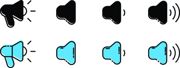 Wall Mural - loud speaker icon .Megaphone icon set. Speaker sound vector icon in modern design. vector illustration